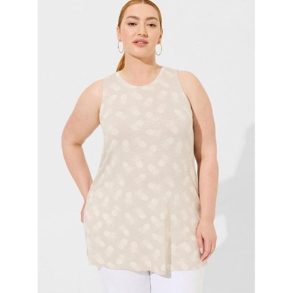 torrid Tops - Torrid Beige Pineapple Print Tank Top